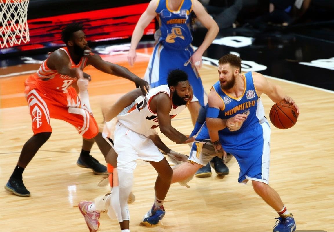 火箭掘金新年巅峰对决：哈登约基奇闪耀，三分与内线激战(图3)